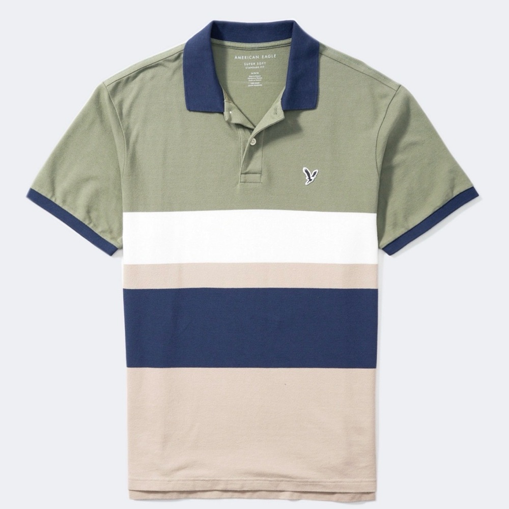 American Eagle Outfitters Men’s Olive & Navy Striped Polo Shirt
Size Medium
NWOT